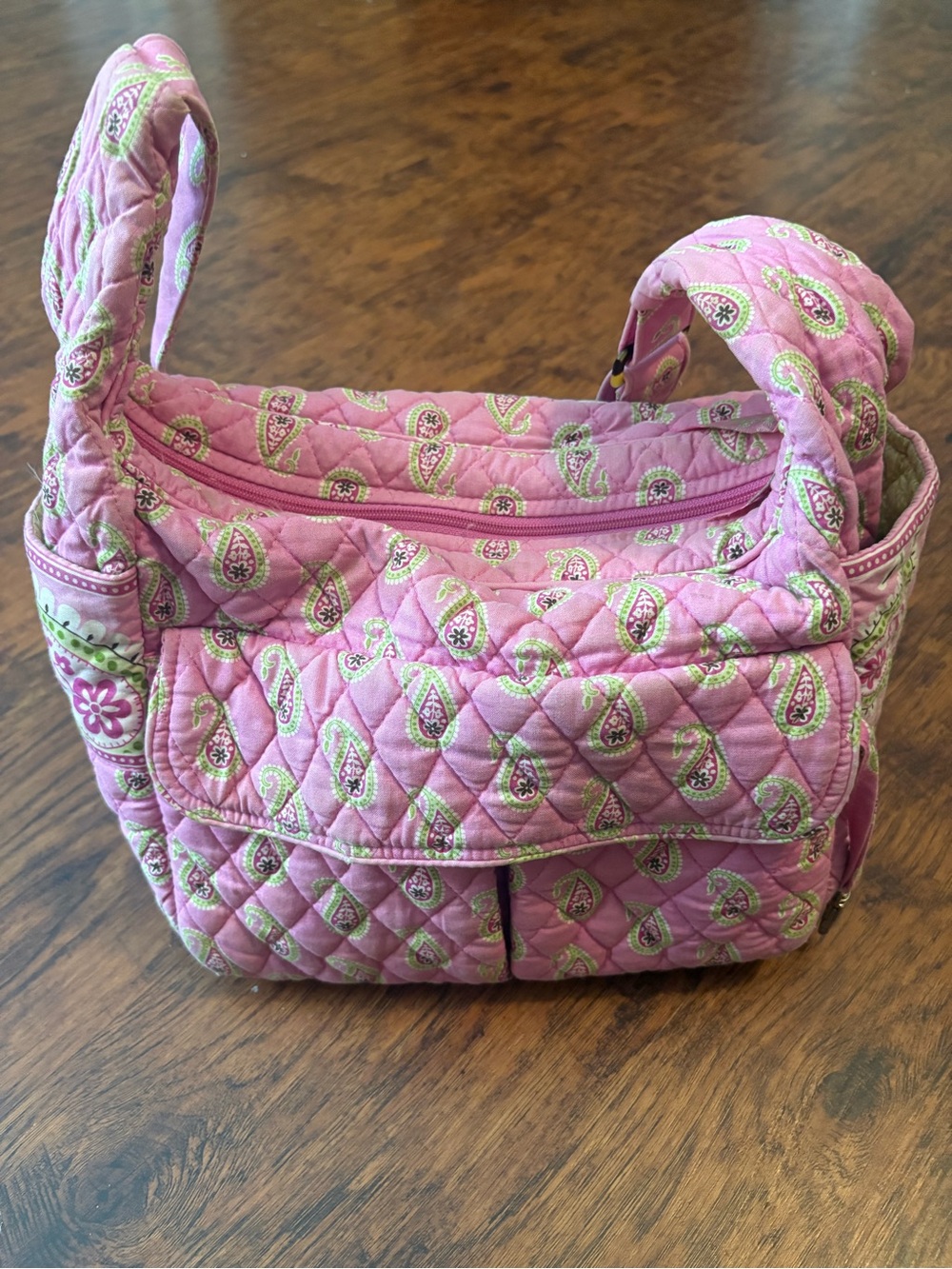 Vera Bradley Pink Paisley Quilted Crossbody Bag